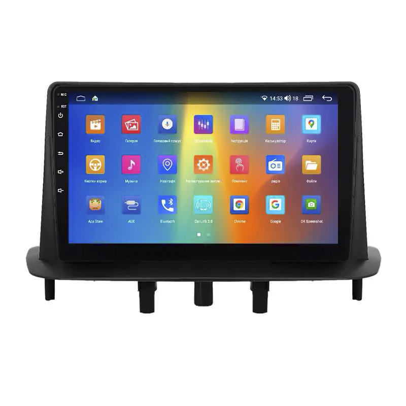 Штатная магнитола Lesko для Renault Megane III Рестайлинг 2012-2014 экран 9" 4/64Gb CarPlay 4G Wi-Fi GPS Prime