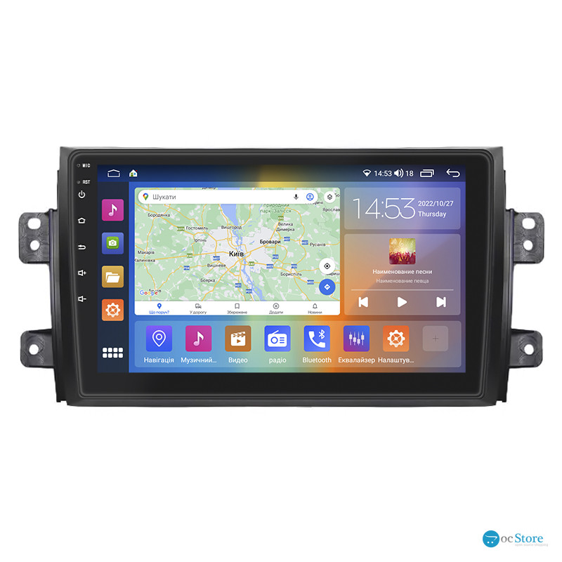 Штатная магнитола Lesko для Suzuki SX4 I (Classic) 2006-2009 экран 9" 4/64Gb CarPlay 4G Wi-Fi GPS Prime