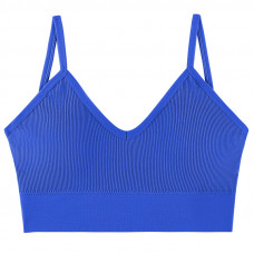 Топ женский в рубчик 08WX# с нерегулируемыми брителями съемные чашечки Синий M 70/75 ABC