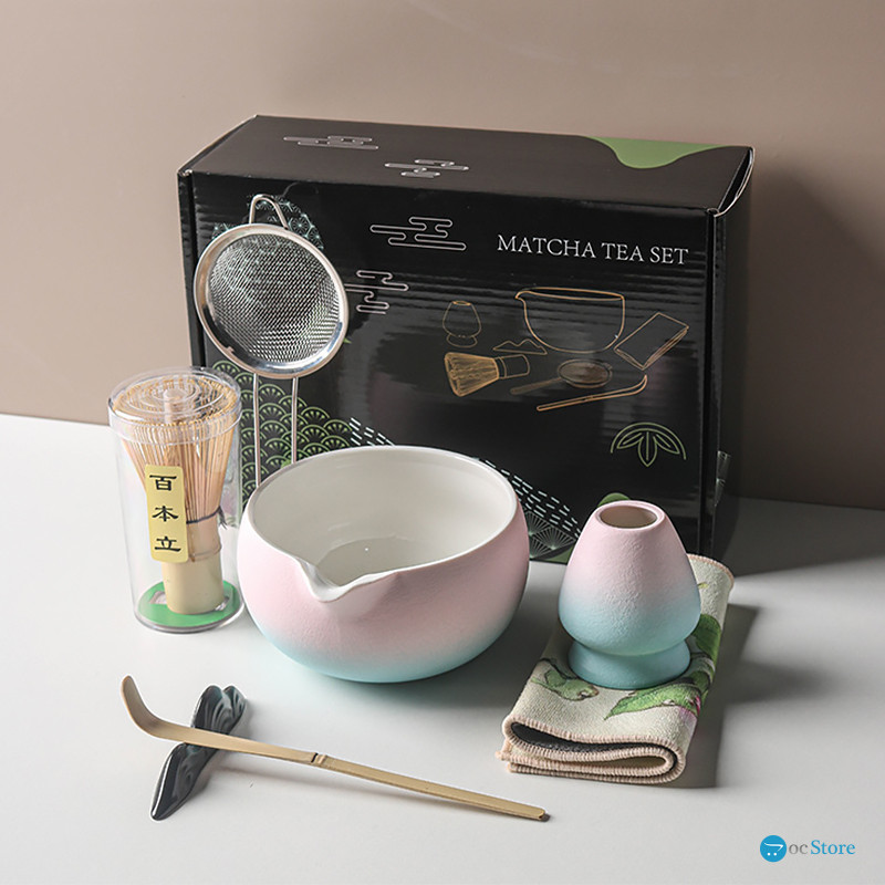 Набор Mavanto 5654 для приготовления чая матча 7 предметов Blue + Pink