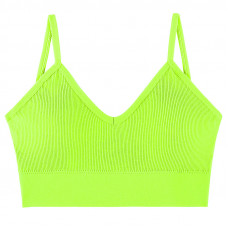 Топ женский в рубчик 08WX# с нерегулируемыми брителями съемные чашечки Яркий Лайм XL 85 ABC