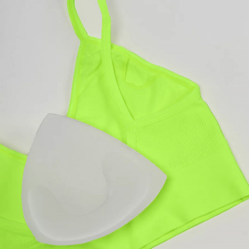 Топ женский в рубчик 08WX# с нерегулируемыми брителями съемные чашечки Яркий Лайм XL 85 ABC