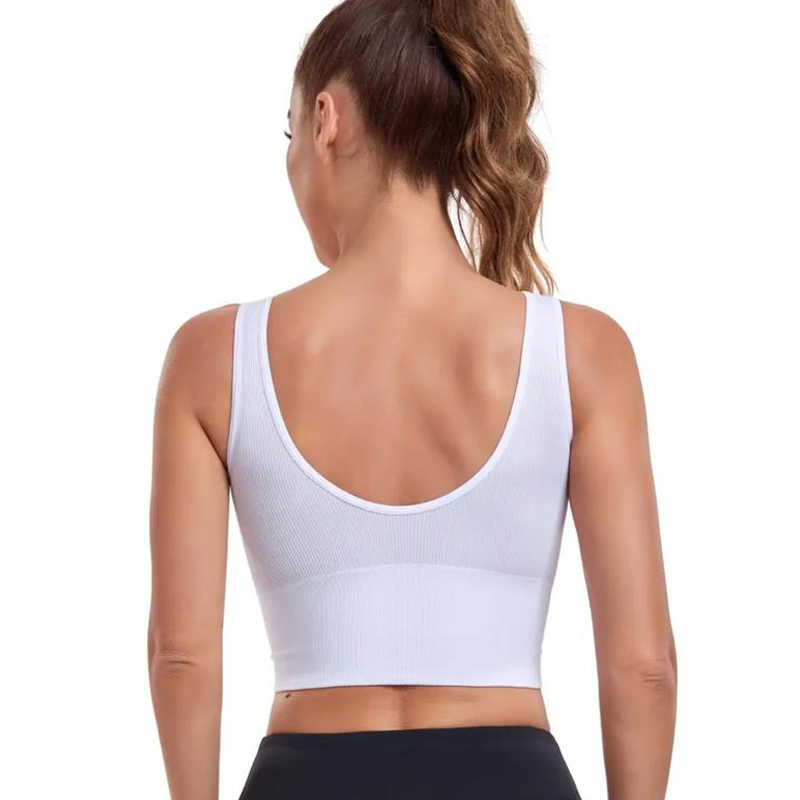 Женский 3D топ 2765# с моделирующим эфектом пушап с глубоким декольте удлиненный Белый M