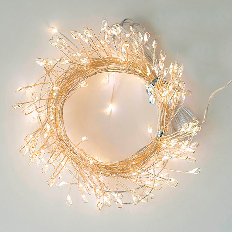 Светодиодная гирлянда Роса ali-702623591322 теплый свет USB с пультом управления декоративные украшение  12 м 400 led