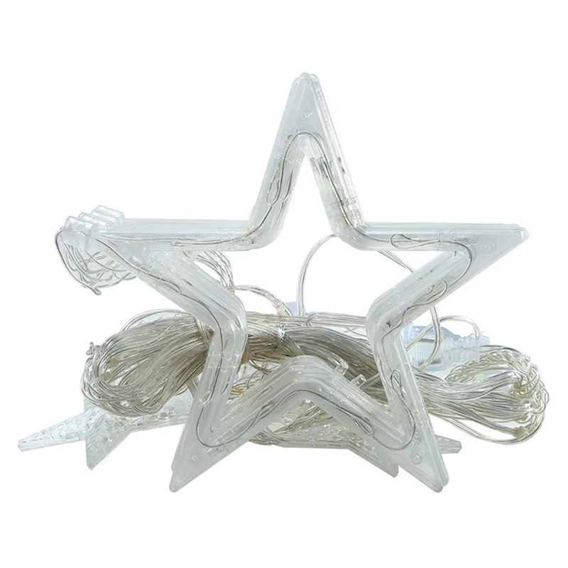 Новогодняя светодиодная гирлянда штора 3*1 метр Звезды Теплый свет