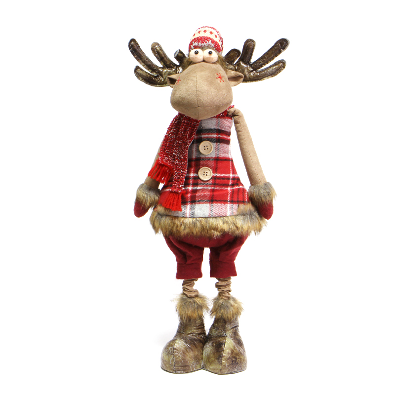 Новогодняя фигурка под елку YF201897A  новогодний олень 68 см рождественская мягкая игрушка Red