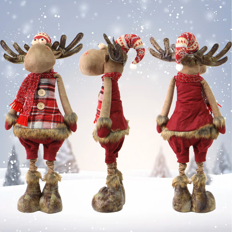Новогодняя фигурка под елку YF201897A  новогодний олень 68 см рождественская мягкая игрушка Red