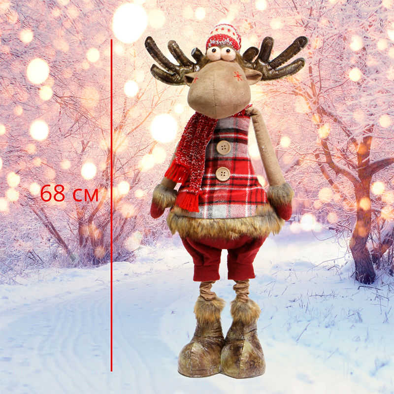 Новогодняя фигурка под елку YF201897A  новогодний олень 68 см рождественская мягкая игрушка Red