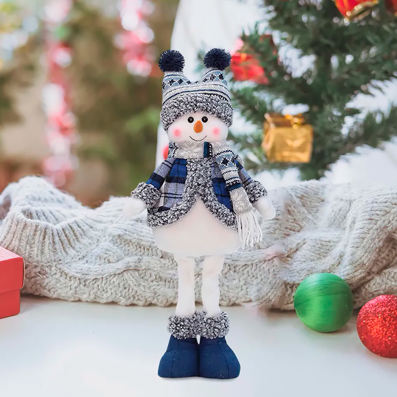 Новогодняя фигурка под елку YH239902B Снеговик 75 см рождественская мягкая игрушка Blue