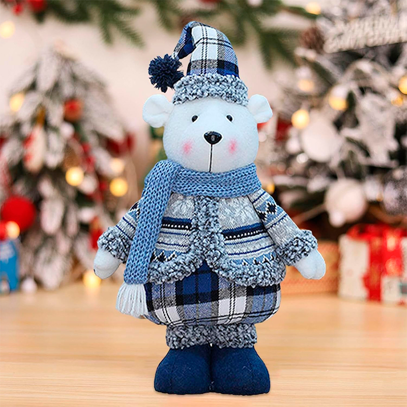 Новогодняя фигурка под елку YH239913 Мишка 48 см рождественская мягкая игрушка Blue