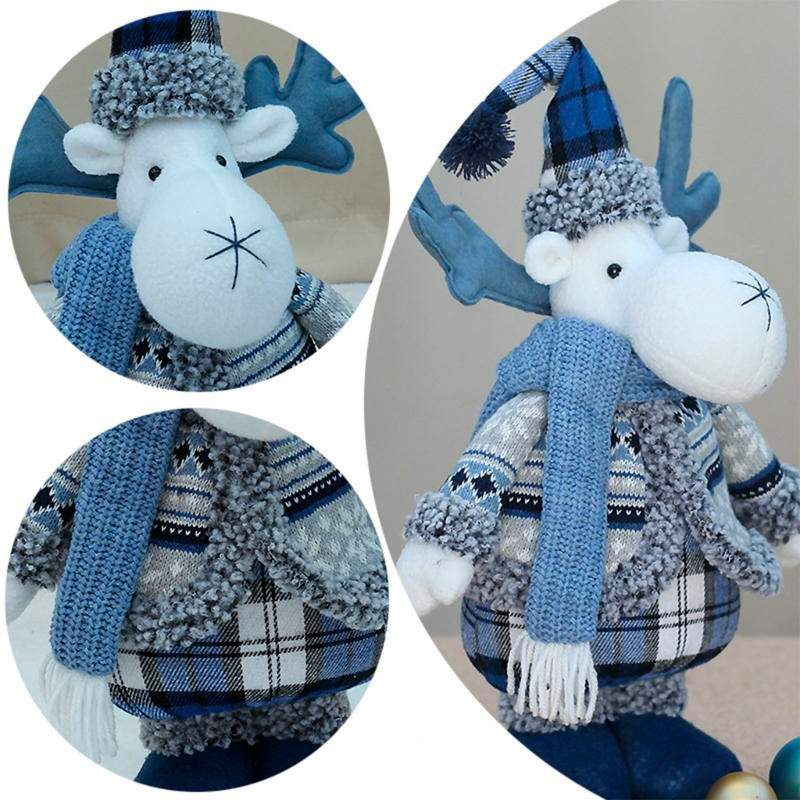 Новогодняя фигурка под елку YH239932 новогодний олень 46 см рождественская мягкая игрушка Blue