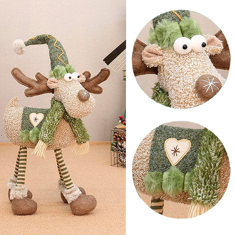Новогодняя фигурка под елку YH259903 новогодний олень 55 см рождественская мягкая игрушка Green