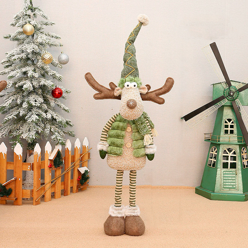 Новогодняя фигурка под елку YH259905A  новогодний олень 85 см рождественская мягкая игрушка Green