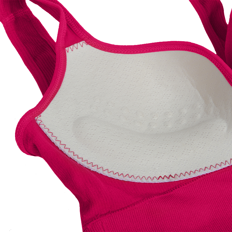 Женский 3D топ 2765# с моделирующим эфектом пушап с глубоким декольте удлиненный Розовый M