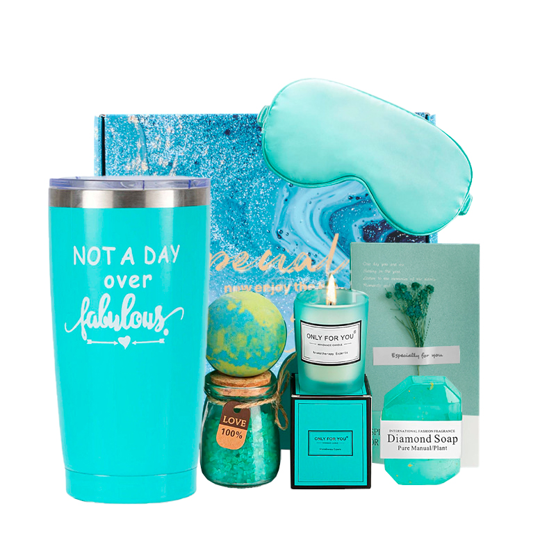 Подарочный Spa Box 0222 23*23*10.5 см из 6 предметов термостакан+алмазное мыло+бомбочка для ванны+соль для ванны+ароматическая свеча+открытка Tiffany
