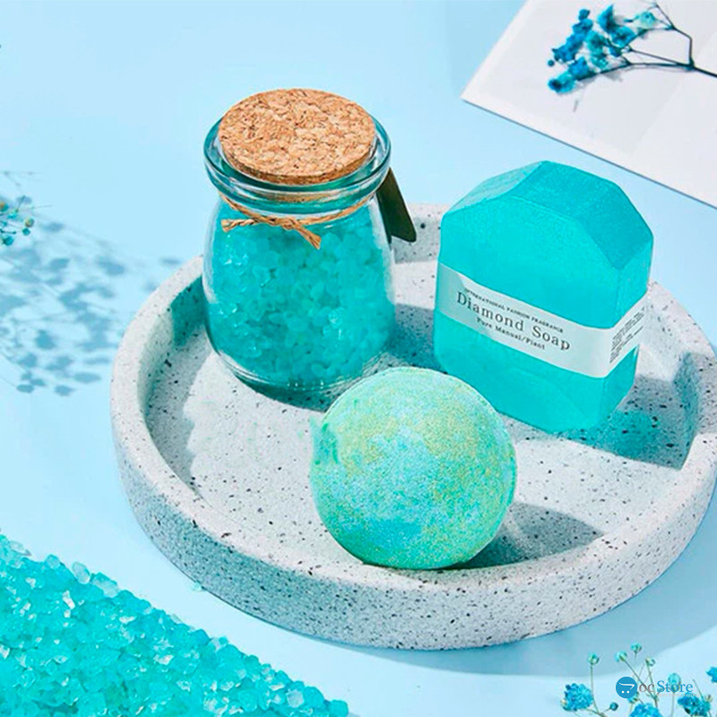Подарочный Spa Box 0222 23*23*10.5 см из 6 предметов термостакан+алмазное мыло+бомбочка для ванны+соль для ванны+ароматическая свеча+открытка Tiffany