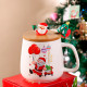 Рождественская чашка "Merry Christmass" Санта JJX003 кружка с ложечкой новогодняя в подарочной упаковке