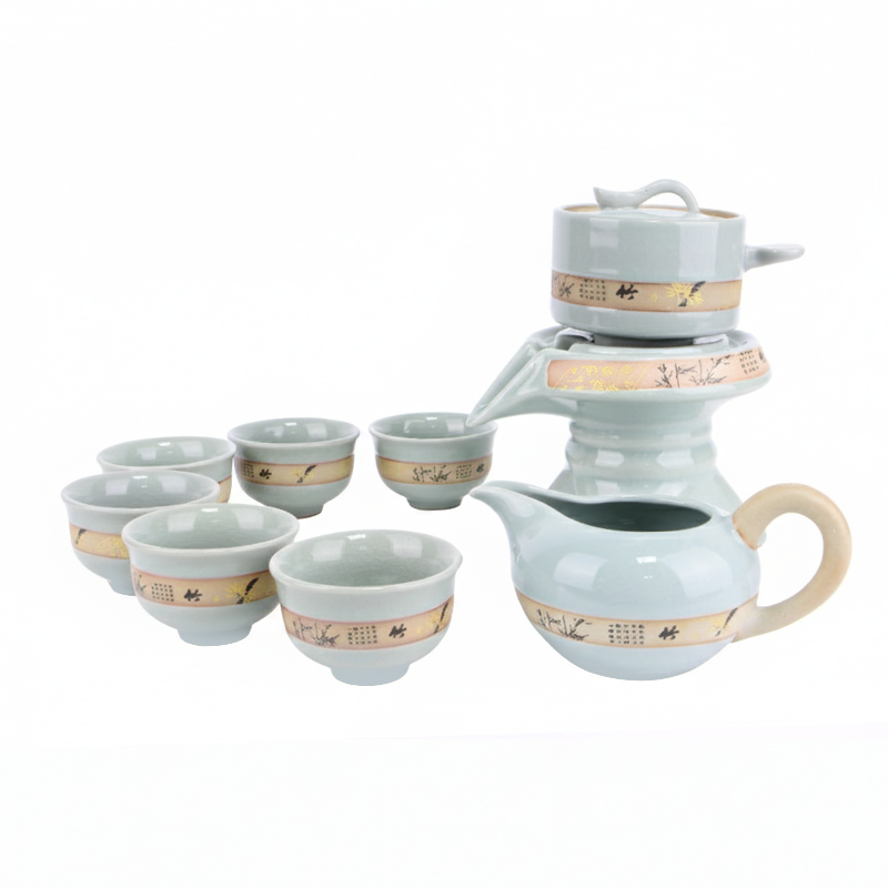 Набор для чайной церемонии для приготовления чая гайвань пиалы с чайником на 6 персон #07 Шепот бамбука