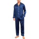 Комплект мужской пижамы TZ21762 Синий рубашка с длинным рукавом и штанами  2XL