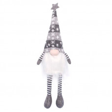 Новогодний Гном N2 для праздничного декора с Led подсветкой 20 см Gray