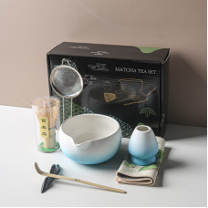 Набор Mavanto 5654 для приготовления чая матча 7 предметов Blue + White