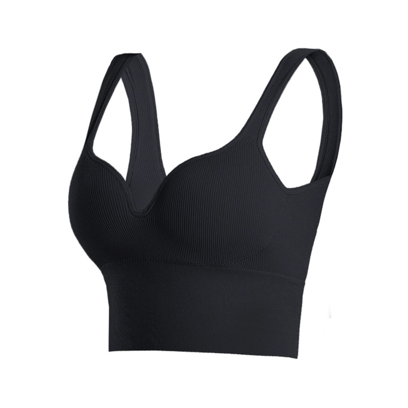 Женский 3D топ 2765# с моделирующим эфектом пушап с глубоким декольте удлиненный Черный S