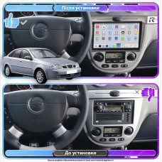 Штатная магнитола Lesko для Chevrolet Nubira Auto AC 2003-2010 экран 9" 4/64 QLED CarPlay 4G Wi-Fi GPS 360 Prime