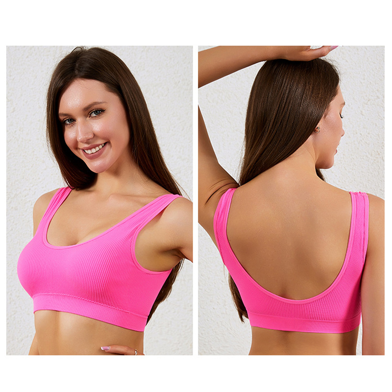 Топ женский в рубчик B01# с нерегулируемыми бретелями Розовый электрик M 70/75 ABC