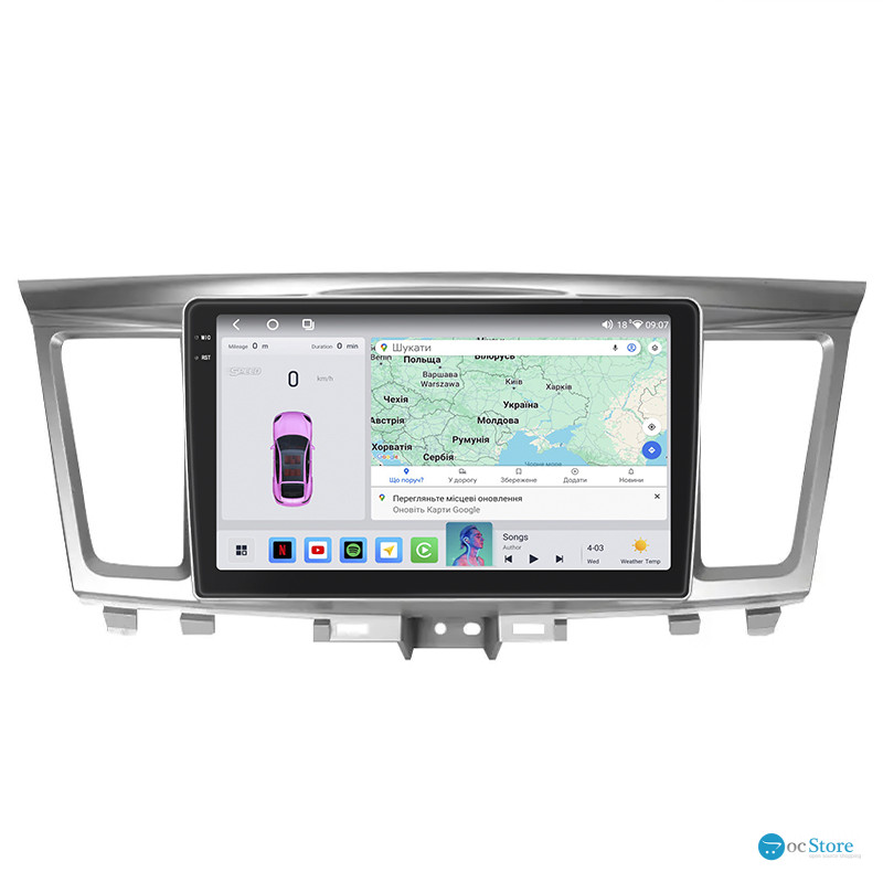 Штатная магнитола Lesko для Infiniti QX60 I 2013-2016 экран 9" 4/64 QLED CarPlay 4G Wi-Fi GPS 360 Prime