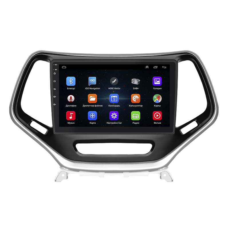 Штатная магнитола Lesko для Jeep Cherokee V (KL) 2013-2018 экран 10" 1/16Gb Wi-Fi GPS Base