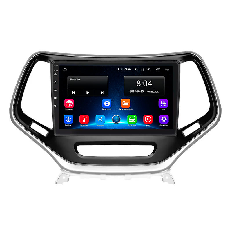 Штатная магнитола Lesko для Jeep Cherokee V (KL) 2013-2018 экран 10" 2/32Gb Wi-Fi GPS Base