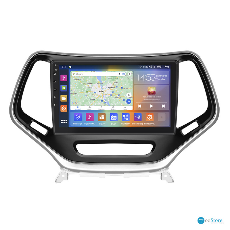 Штатная магнитола Lesko для Jeep Cherokee V (KL) 2013-2018 экран 10" 2/32Gb CarPlay 4G Wi-Fi GPS Prime