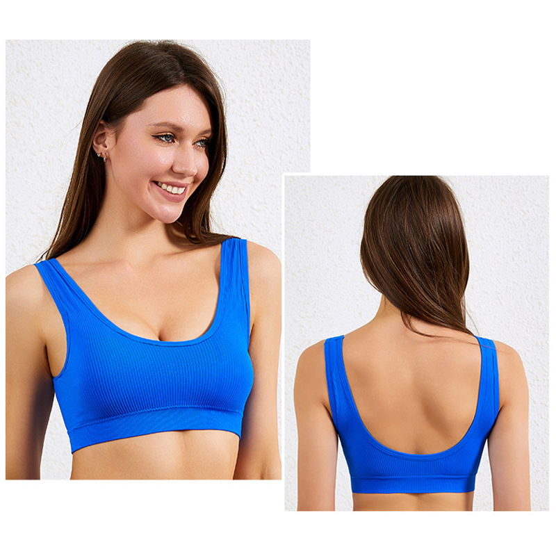 Топ женский в рубчик B01# с не регулируемыми бретелями Синий L 80 ABC