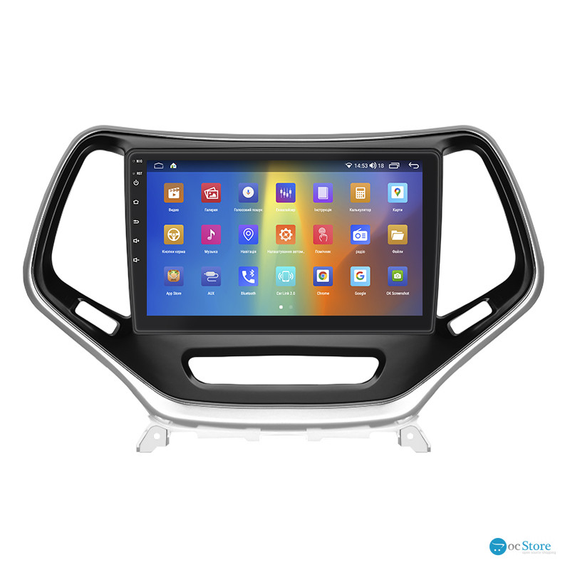 Штатная магнитола Lesko для Jeep Cherokee V (KL) 2013-2018 экран 10" 4/64Gb CarPlay 4G Wi-Fi GPS Prime