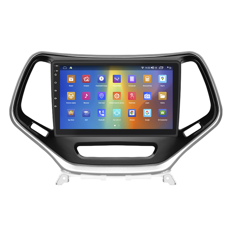 Штатная магнитола Lesko для Jeep Cherokee V (KL) 2013-2018 экран 10" 4/64Gb CarPlay 4G Wi-Fi GPS Prime