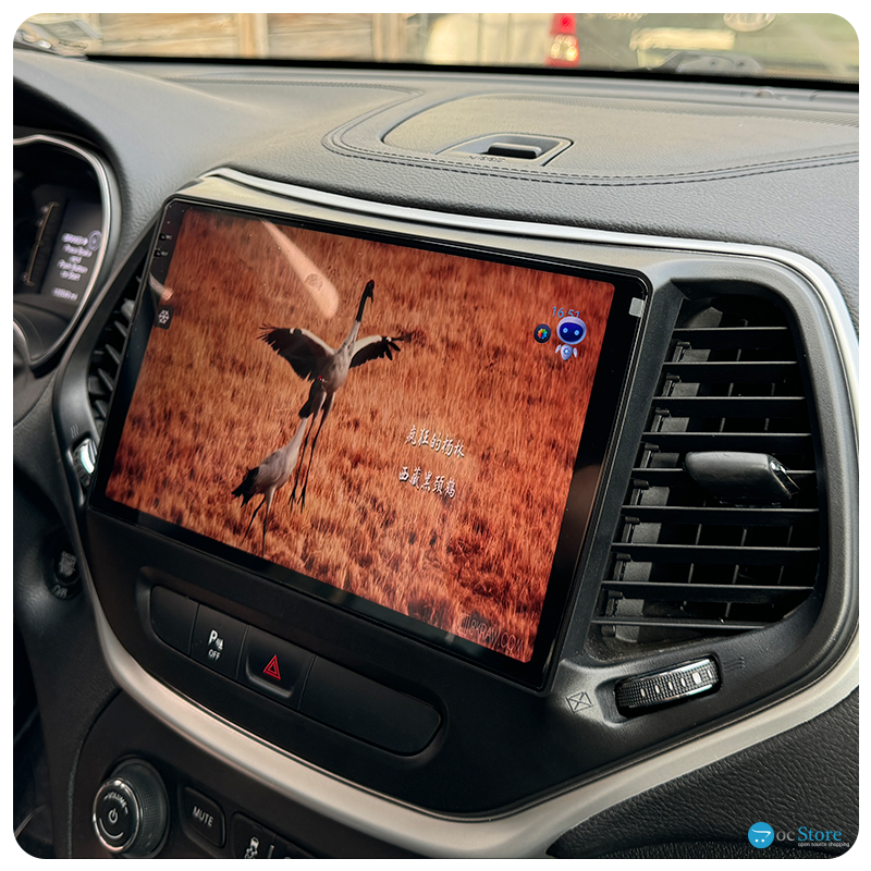 Штатная магнитола Lesko для Jeep Cherokee V (KL) 2013-2018 экран 10" 2/32Gb 4G Wi-Fi GPS Top