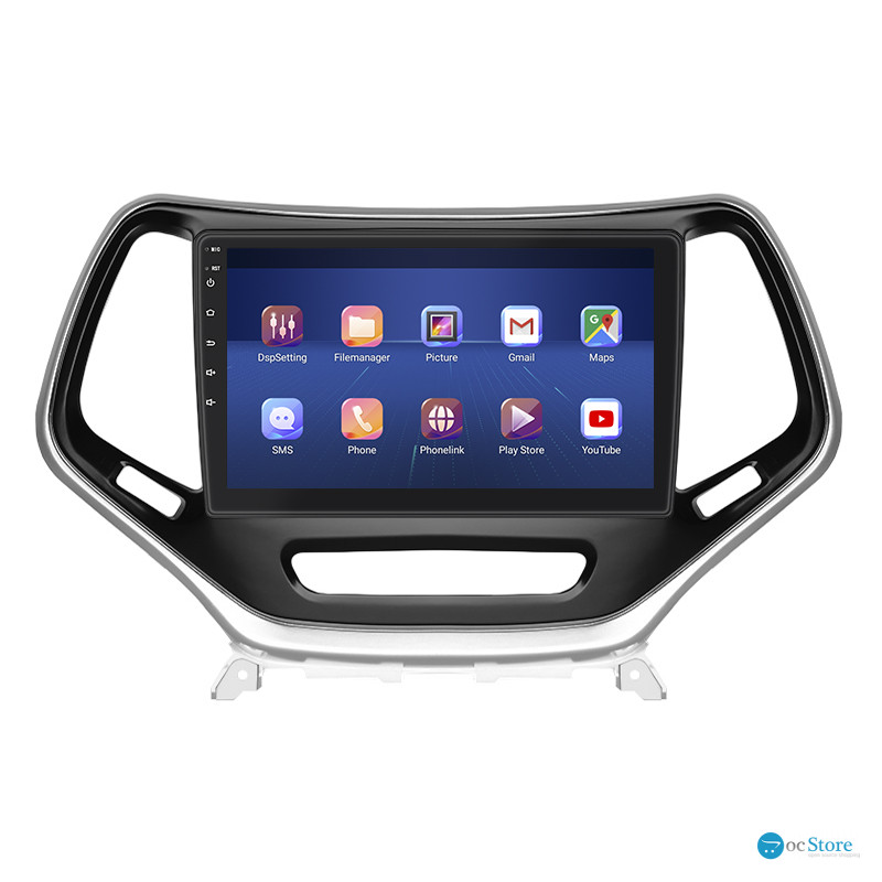 Штатная магнитола Lesko для Jeep Cherokee V (KL) 2013-2018 экран 10" 4/64Gb 4G Wi-Fi GPS Top