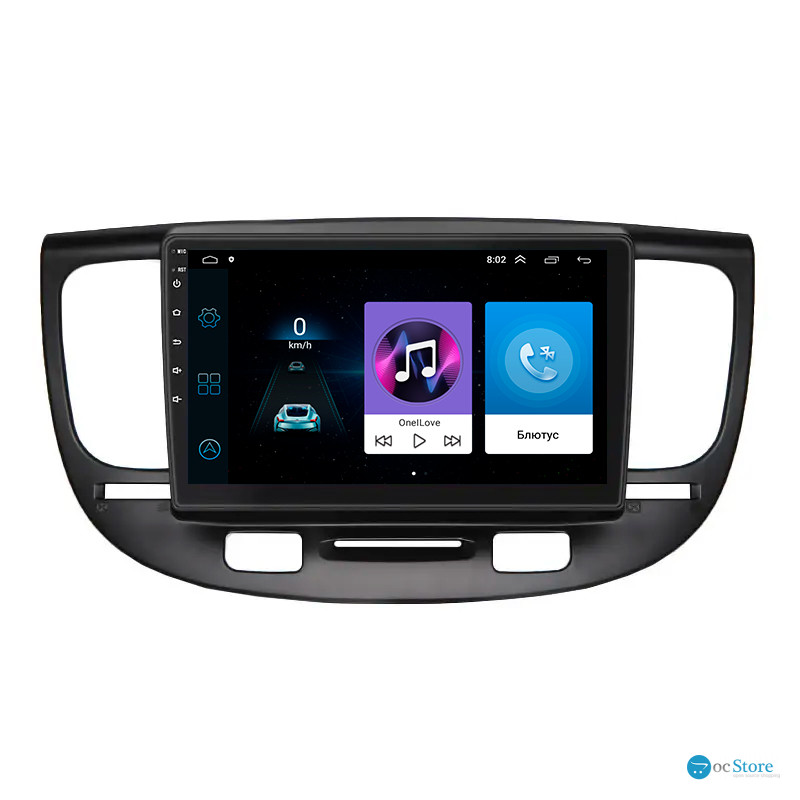 Штатная магнитола Lesko для Kia Rio II 2005-2009 экран 9" 1/16Gb Wi-Fi GPS Base