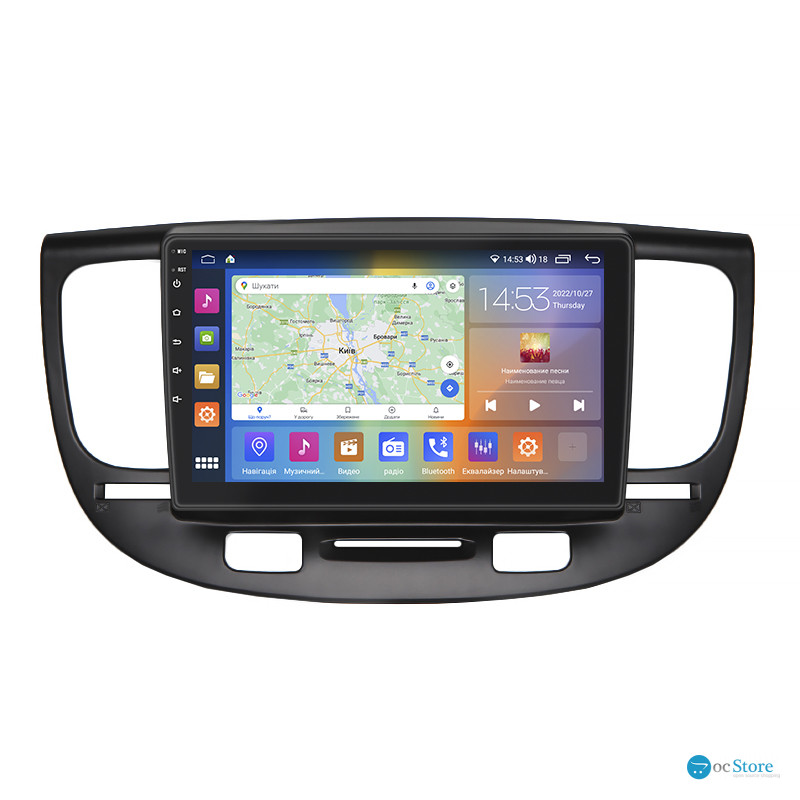 Штатная магнитола Lesko для Kia Rio II 2005-2009 экран 9" 4/64Gb CarPlay 4G Wi-Fi GPS Prime