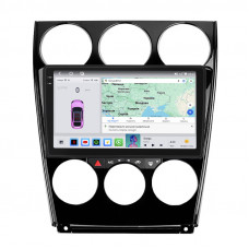 Штатная магнитола Lesko для Mazda 6 I (GG) Рестайлинг 2005-2008 экран 9" 4/64 QLED CarPlay 4G Wi-Fi GPS 360 Prime