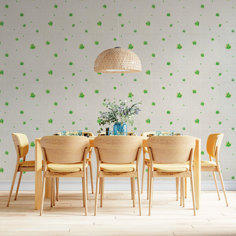 Панель стінова 3D 700х700х4мм Зелені квіти SW-00001976