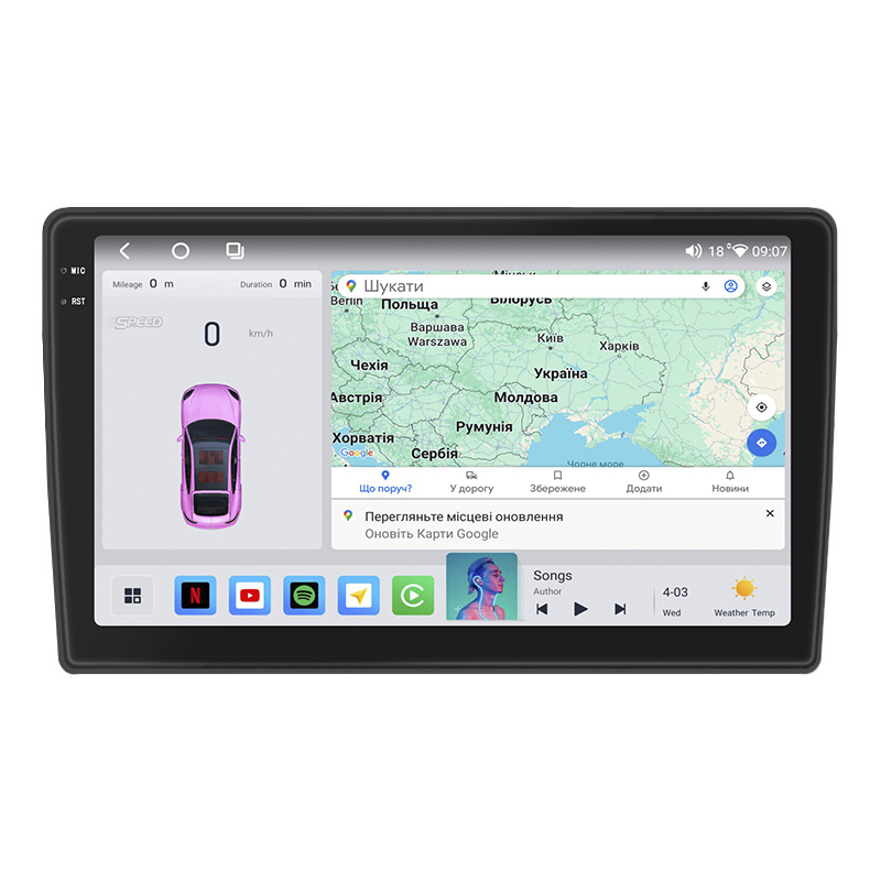 Штатная магнитола Lesko для Opel Agila A Рестайлинг 2004-2007 экран 9" 4/64 QLED CarPlay 4G Wi-Fi GPS 360 Prime