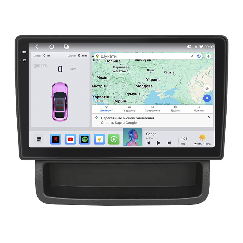 Штатная магнитола Lesko для Renault Trafic II Рестайлинг 2 2011-2014 экран 10" 4/64 QLED CarPlay 4G Wi-Fi GPS 360 Prime