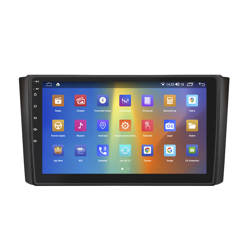 Штатная магнитола Lesko для SsangYong Rexton II 2006-2012 экран 9" 4/64Gb CarPlay 4G Wi-Fi GPS Prime