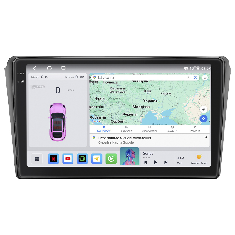 Штатная магнитола Lesko для Toyota Avensis II Рестайлинг 2006-2009 экран 9" 4/64 QLED CarPlay 4G Wi-Fi GPS 360 Prime