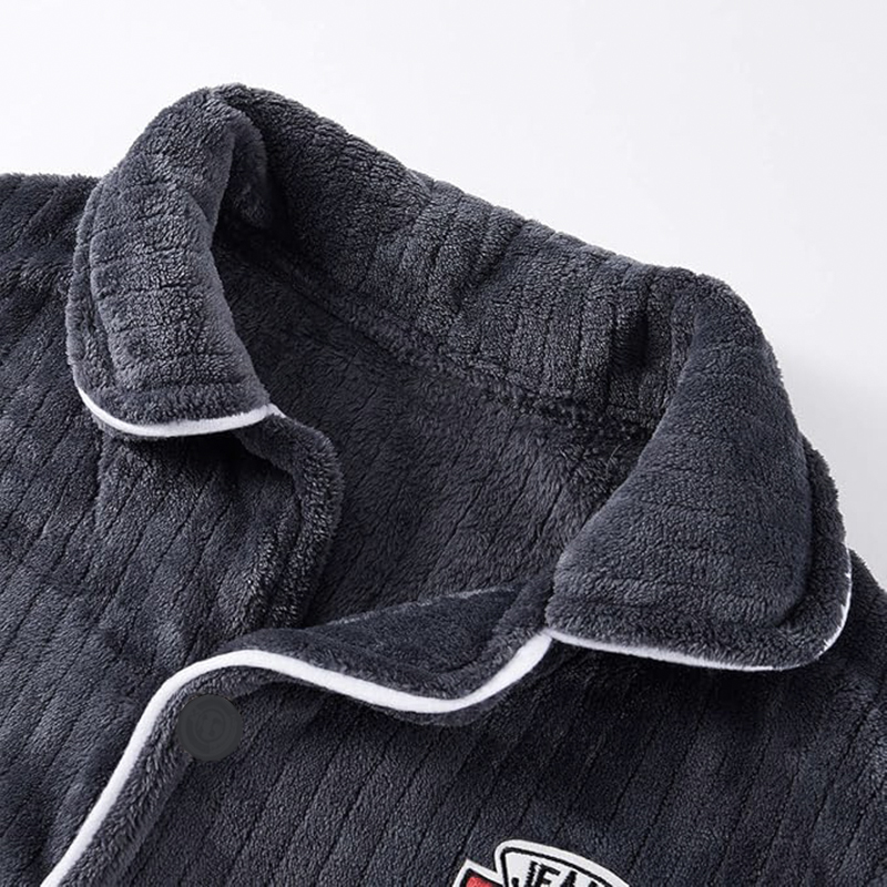 Комплект мужской пижамы CK-206 Dark Gray рубашка с длинным рукавом и штанами теплая L