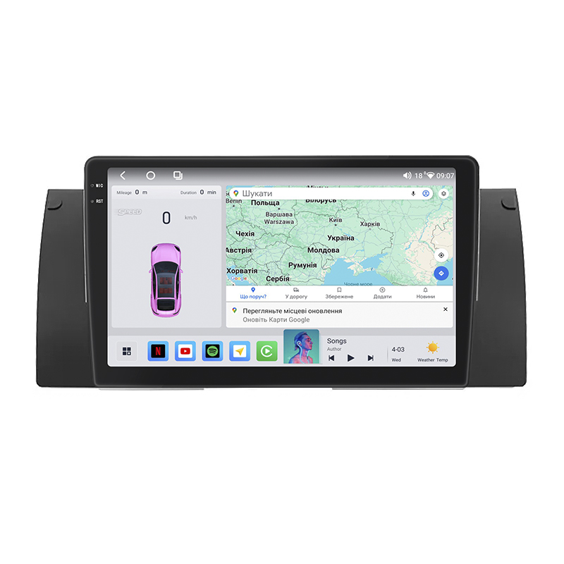 Штатная магнитола Lesko для BMW 5 серии IV (E39) 1995-2000 экран 9" 4/64 QLED CarPlay 4G Wi-Fi GPS 360 Prime