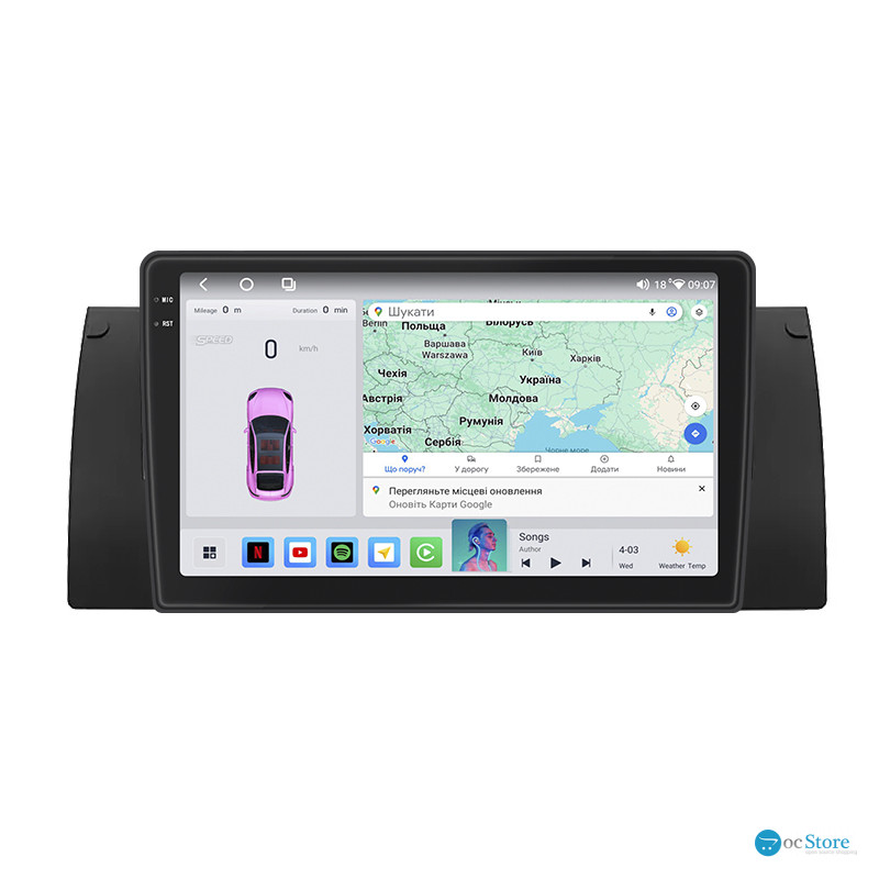 Штатная магнитола Lesko для BMW X5 I (E53) 1999-2003 экран 9" 4/64 QLED CarPlay 4G Wi-Fi GPS 360 Prime