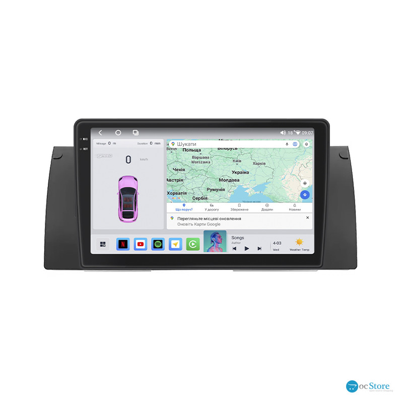 Штатная магнитола Lesko для BMW X5 I (E53) Рестайлинг 2003-2006 экран 9" 4/64 QLED CarPlay 4G Wi-Fi GPS 360 Prime