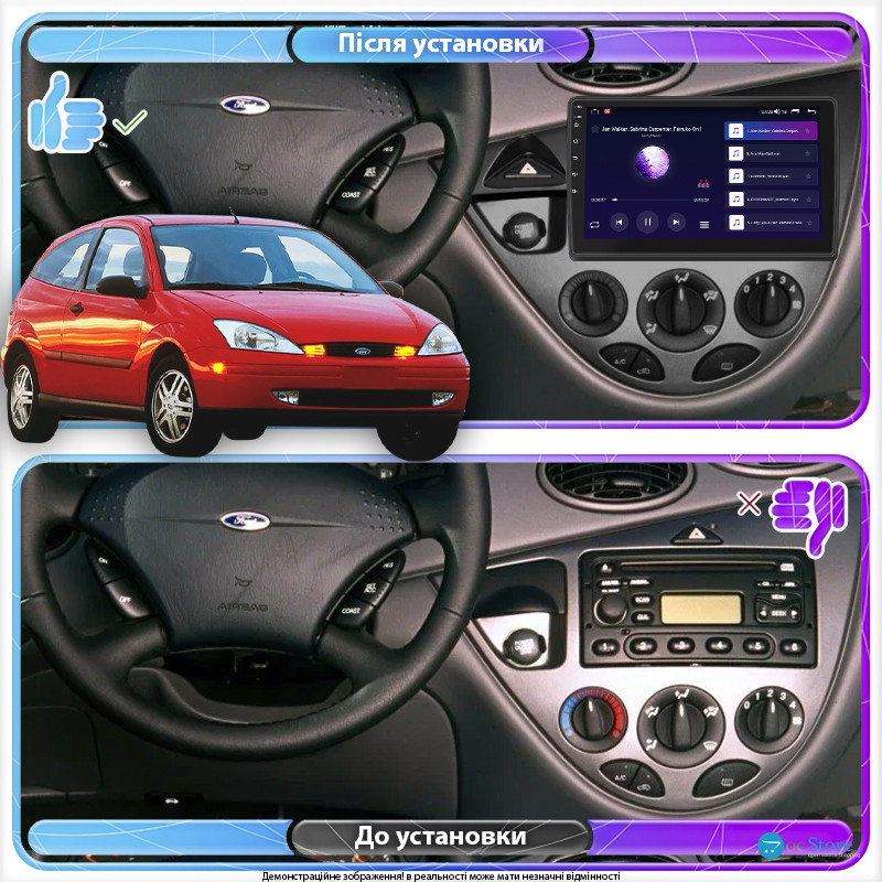 Штатная магнитола Lesko для Ford Focus I (North America) 1999-2004 экран 9" 1/16Gb Wi-Fi GPS Base